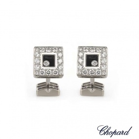 Chopard 18k W/G Happy Diamonds Cufflinks 1.16ct 75/3024-20